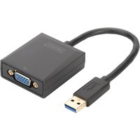 DIGITUS USB 3.0 - VGA Grafikadapter, USB auf VGA, schwarz