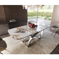 DELIFE Edge Esstisch Keramik Edelstahl