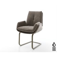 Freischwinger Clea-Flex Strukturstoff Soft Taupe Freischwinger flach Effektfinish Titan