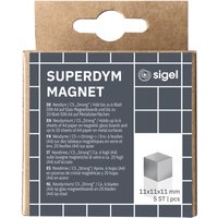 sigel Neodym-Würfelmagnet, Strong, C5, 5er Set, silber – Bild 2