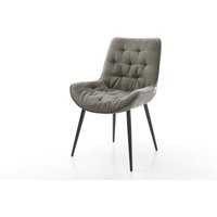 Esszimmerstuhl Taimi-Flex Bouclé Soft Schlamm 4-Fuß konisch Schwarz