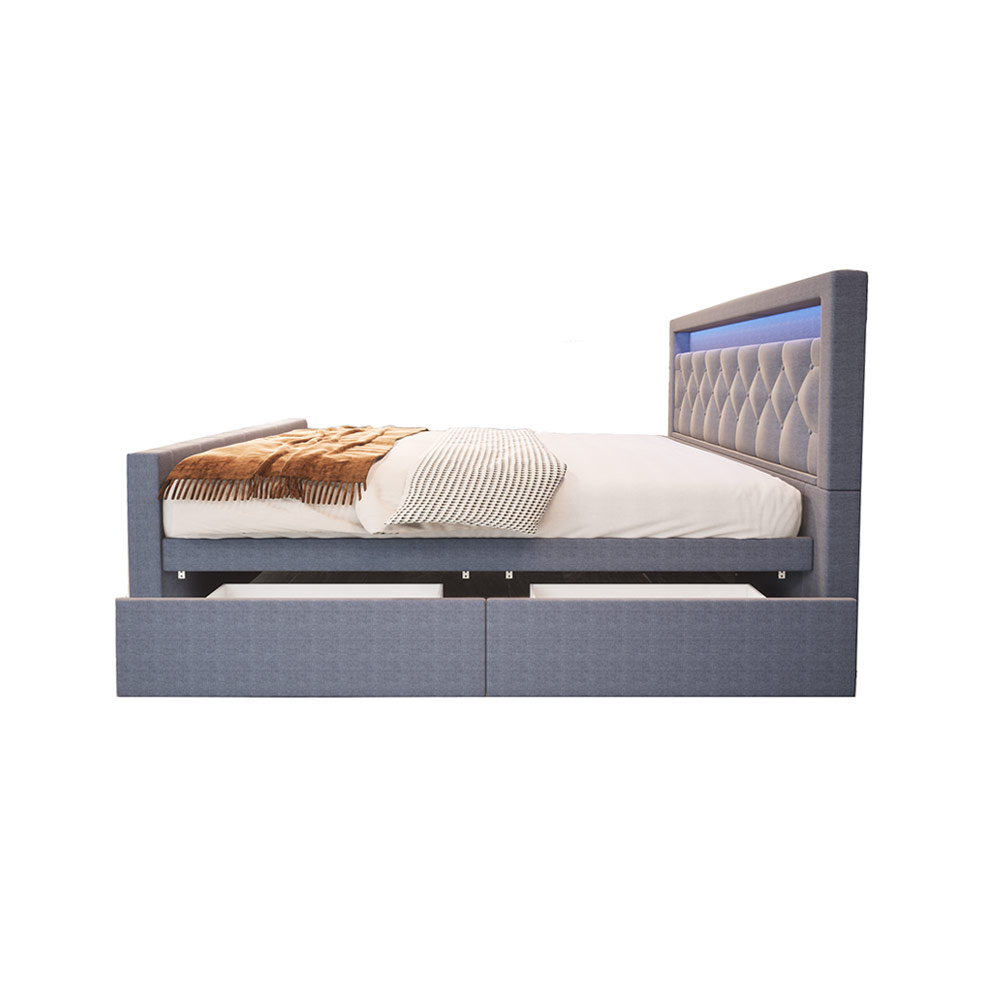 Home Deluxe 4058166275059 Polsterbett dunkelgrau – Bild 5
