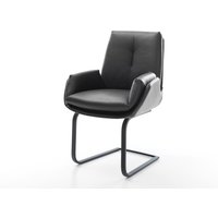 Freischwinger Clea-Flex Echt-Leder Schwarz Freischwinger flach Schwarz