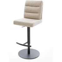 Barstuhl Pela-Flex Webstoff Soft Beige Drehfuß höhenverstellbar Metall Schwarz