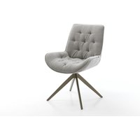 Drehstuhl Taimi-Flex Strukturstoff Soft Grau Kreuzgestell breit Effektfinish Titan 360 drehbar Wippfunktion