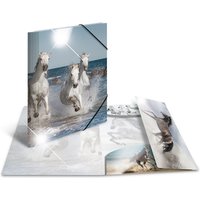 HERMA Eckspannermappe, Pferde, PP Glossy, DIN A4