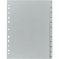 herlitz Kunststoff-Register, Zahlen, A4, 31-teilig, grau
