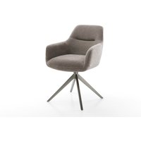 Drehstuhl Pejo-Flex Strukturstoff Soft Taupe Kreuzgestell breit Graphit 360 drehbar Wippfunktion Taschenfederkern – Bild 2