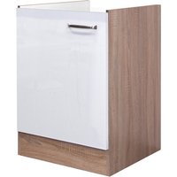 Spülenunterschrank Valero Weiß Hochglanz/Braun 50x82x57cm – Bild 2