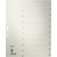 LEITZ Tauenpapier-Register, Zahlen, A4 Überbreite, 1-10,grau