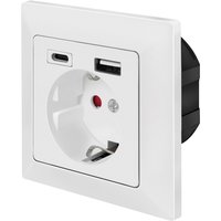 LogiLink Unterputz-Steckdose, 1x CEE 7/3, 1x USB-A, 1x USB-C – Bild 2
