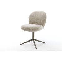 Drehstuhl Nube-Flex Webstoff Soft Beige Fußkreuz Effektfinish Titan 360 drehbar Wippfunktion Taschenfederkern