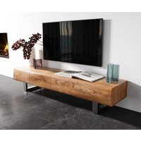 Lowboard New Live-Edge 175 cm Akazie Natur 4 Türen Kufe Edelstahl gebürstet