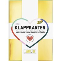 folia Klappkarten-Set, 105 x 150 mm, gold metallic