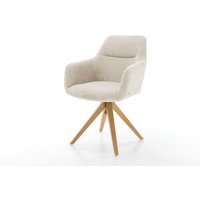 Esszimmerstuhl Pejo-Flex Cord Beige Holzgestell kantig Natur 360 drehbar Taschenfederkern