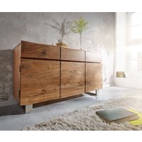Sideboard Live-Edge 147 cm Akazie Natur 3 Türen 3 Schübe