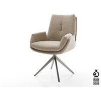 Drehstuhl Clea-Flex Bouclé Schlamm Kreuzgestell breit Graphit 360 drehbar Wippfunktion