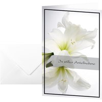 sigel Trauerkarte, Weiße Amaryllis, (B)115 x (H)170 mm – Bild 2