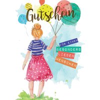 CACTUS Gutscheinkarte, Mädchen mit Ballons