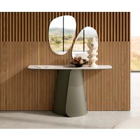 Konsolentisch Edge Boot 140x40 cm Keramik Onyx Champagne Livos Metall Effektfinish Titan – Bild 2