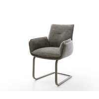 Freischwinger Nela-Flex Bouclé Soft Schlamm Freischwinger flach Effektfinish Titan