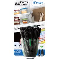 PILOT Permanent-Marker Twin Marker, schwarz, 30er Display