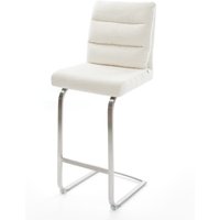 Barstuhl Pela-Flex Bouclé Soft Beige Freischwinger Flach Edelstahl Silberfarben – Bild 2