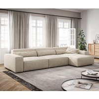 Ecksofa Sirpio XL 370x170 cm Cord Beige Recamiere variabel