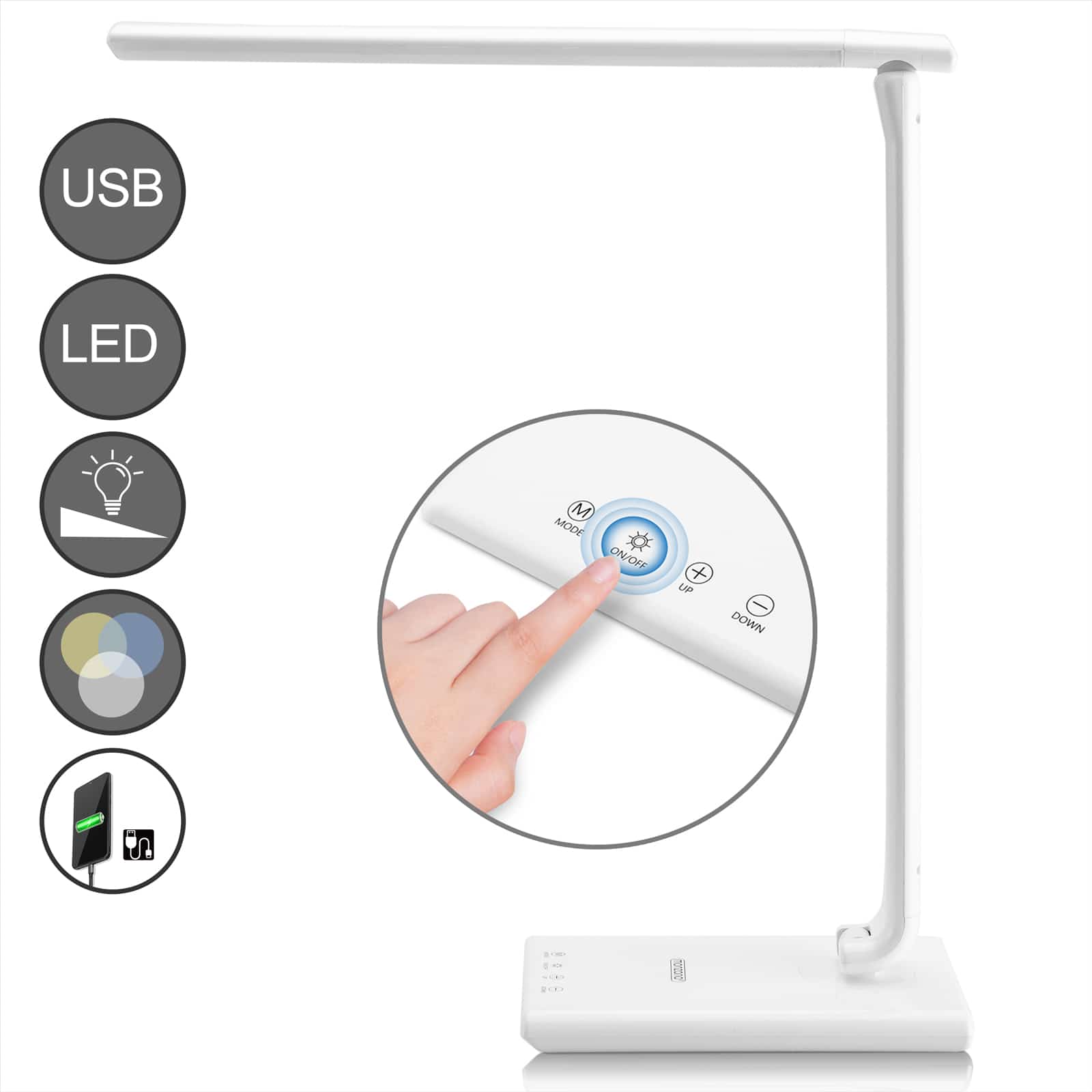 monzana LED Tischlampe Cataleya weiß – Bild 2