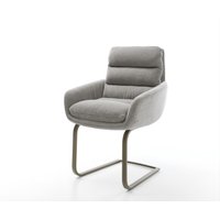 Freischwinger Abelia-Flex mit Armlehnen Strukturstoff Soft Grau Freischwinger flach Effektfinish Titan
