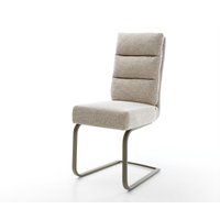 Freischwinger Pela-Flex Webstoff Soft Beige Freischwinger flach Effektfinish Titan Taschenfederkern