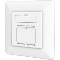 DIGITUS Unterputzdose Kat. 6A, Klasse EA, 2x RJ45, reinweiß