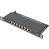 DIGITUS 10, Slim Patch Panel Kat.6A, 0,5 HE, geschirmt