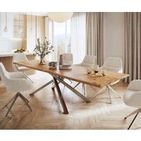 DELIFE Edge Esstisch Akazie Edelstahl