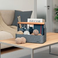 LEITZ Tragbarer Schreibtisch-Organizer mit Holzgriff, Filz