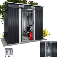 Gardebruk Geräteschuppen Anthrazit 196x122x182cm Platz für Räder Schiebetür – Bild 2