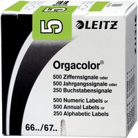 LEITZ Ziffernsignal Orgacolor, 5, auf Rolle, hellgrün