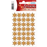 HERMA Weihnachts-Sticker DECOR, Sterne, gold, beglimmert – Bild 2