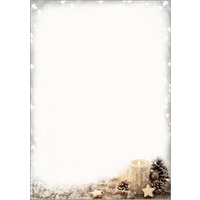 sigel Weihnachts-Motiv-Papier, Beige Christmas Candle, A4