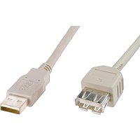 DIGITUS USB 2.0 Verlängerungskabel, beige, 1,8 m