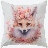 Kissenhülle mit Fuchs-Motiv, ca. 40x40 cm