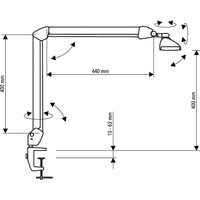 MAUL LED-Arbeitsleuchte MAULwork, Klemmfuß, dimmbar, weiß