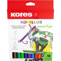 Kores Fasermaler, Korello, breit, 12er Karton-Etui