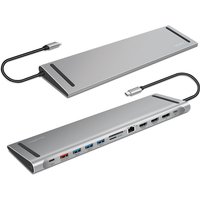 LogiLink USB 3.2 (Gen 2) Docking Station, 12-Port, silber