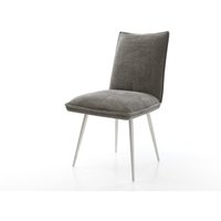Esszimmerstuhl Lelio-Flex Bouclé Soft Schlamm 4-Fuß konisch Edelstahl Taschenfederkern
