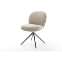 Drehstuhl Nube-Flex Webstoff Soft Beige Kreuzgestell breit Graphit 360 drehbar Wippfunktion Taschenfederkern