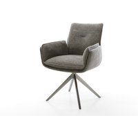 Drehstuhl Nela-Flex Bouclé Soft Schlamm Kreuzgestell breit Graphit 360 drehbar Wippfunktion