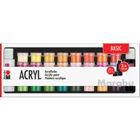 Marabu Acrylfarben-Set, BASIC, 32 x 3,5 ml / 2 x 59 ml