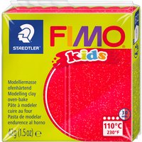 FIMO kids Modelliermasse, ofenhärtend, glitter-rot, 42 g