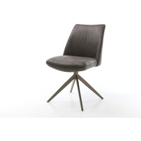 Drehstuhl Elso-Flex Mikrofaser Anthrazit Vintage Kreuzgestell breit Effektfinish Titan 360 drehbar Wippfunktion Taschenfederkern